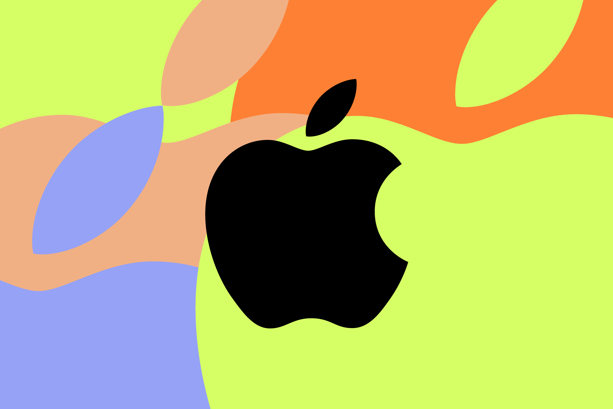 Apple logo on colorful background